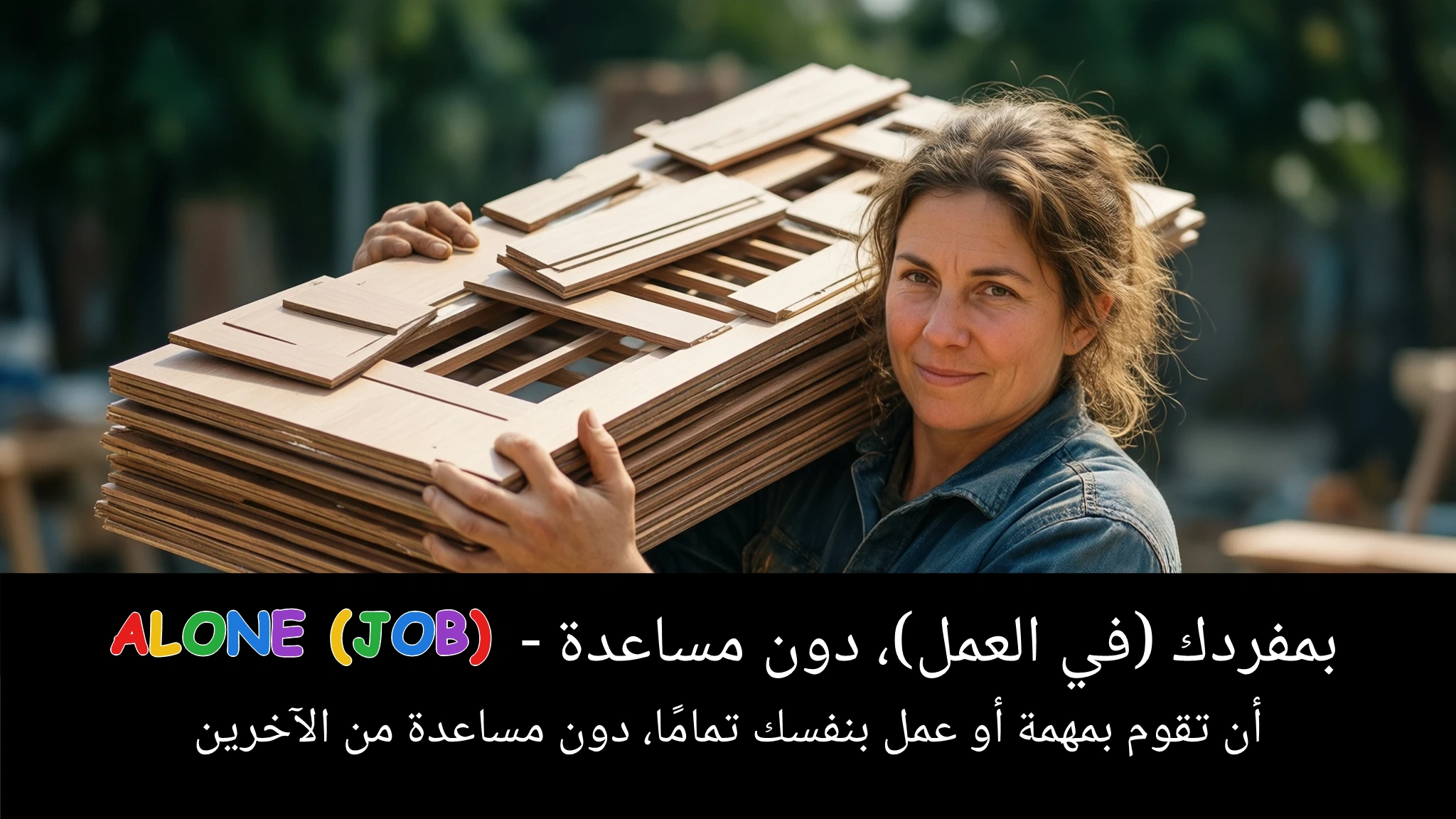 Arabic Illustration for alone (job)